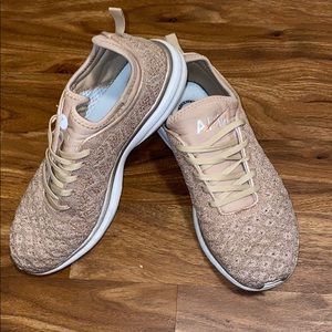 APL Athletic Propulsion Labs rose gold sneakers
